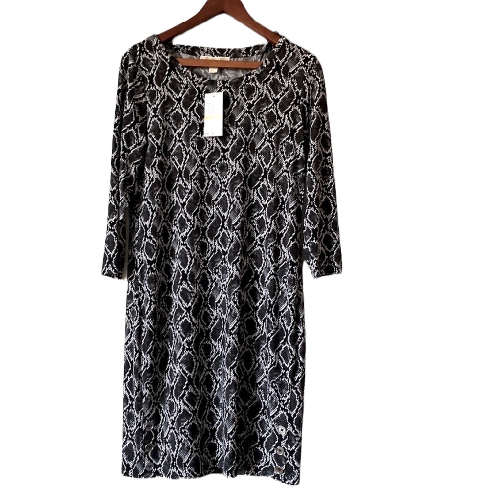 Michael Kors Women’s Snakeskin Print Black and Gray Dress
